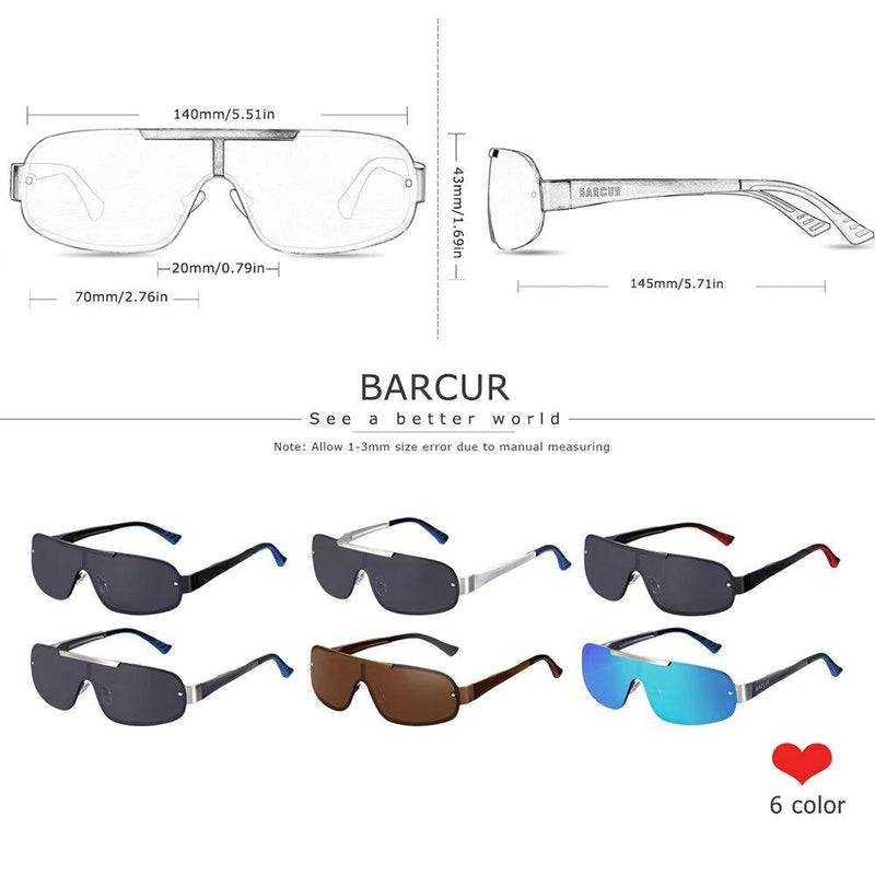 Barcur Men's Polarized Sports Sunglasses with One-Piece Shield and UV400 Protection - Lucid Fantasy 