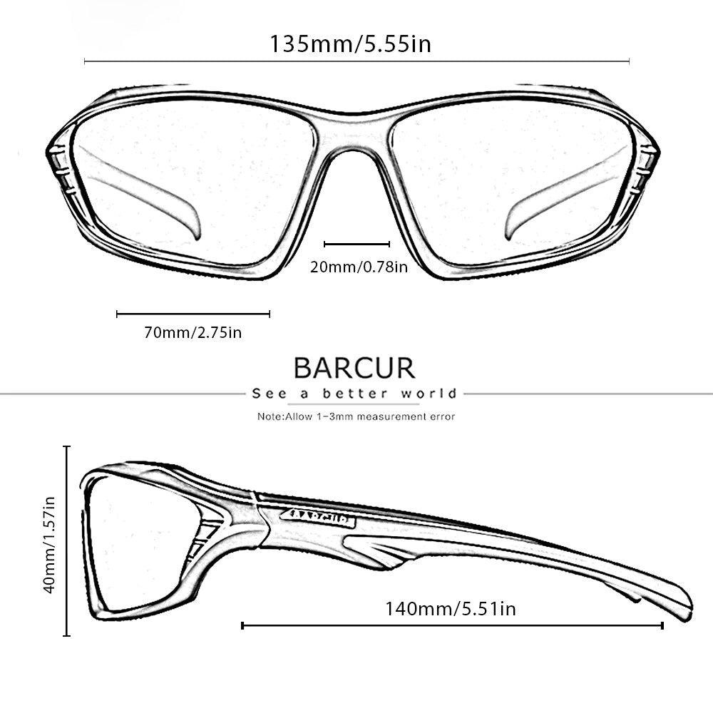 Barcur Men's Polarized TR90 Sport Sunglasses with UV400 Protection and Mirrored Lenses - Lucid Fantasy 