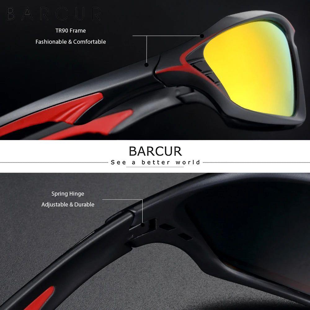 Barcur Men's Polarized TR90 Sport Sunglasses with UV400 Protection and Mirrored Lenses - Lucid Fantasy 