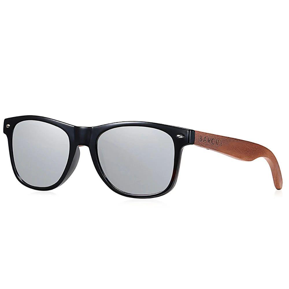 Barcur Men's Premium Black Walnut Sunglasses with UV400 Protection and Anti Blue Night Vision Mirror - Lucid Fantasy 