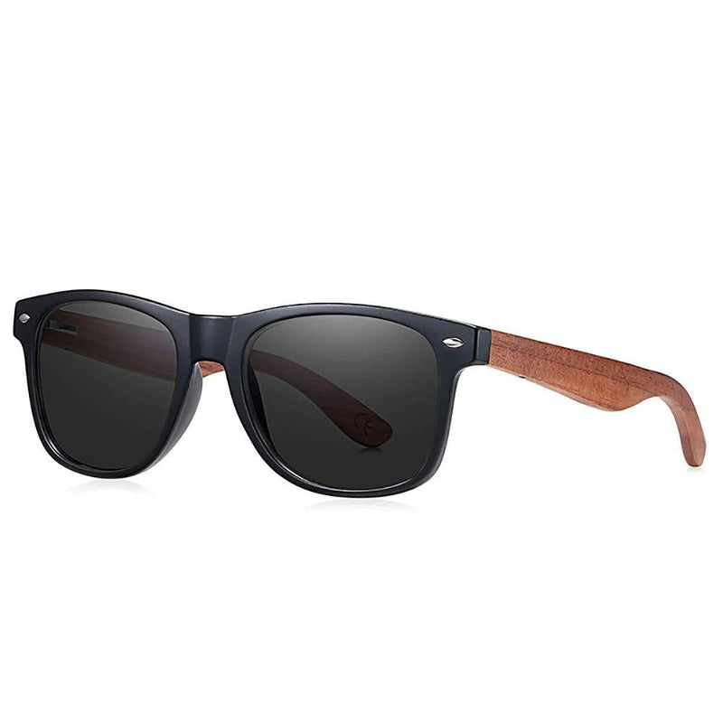 Barcur Men's Premium Black Walnut Sunglasses with UV400 Protection and Anti Blue Night Vision Mirror - Lucid Fantasy 