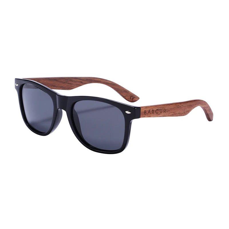 Barcur Men's Premium Black Walnut Wood Sunglasses with UV400 Anti-Reflective Mirror Lenses - Lucid Fantasy 