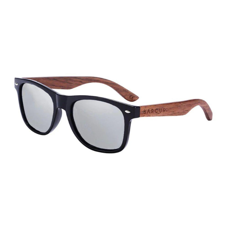 Barcur Men's Premium Black Walnut Wood Sunglasses with UV400 Anti-Reflective Mirror Lenses - Lucid Fantasy 