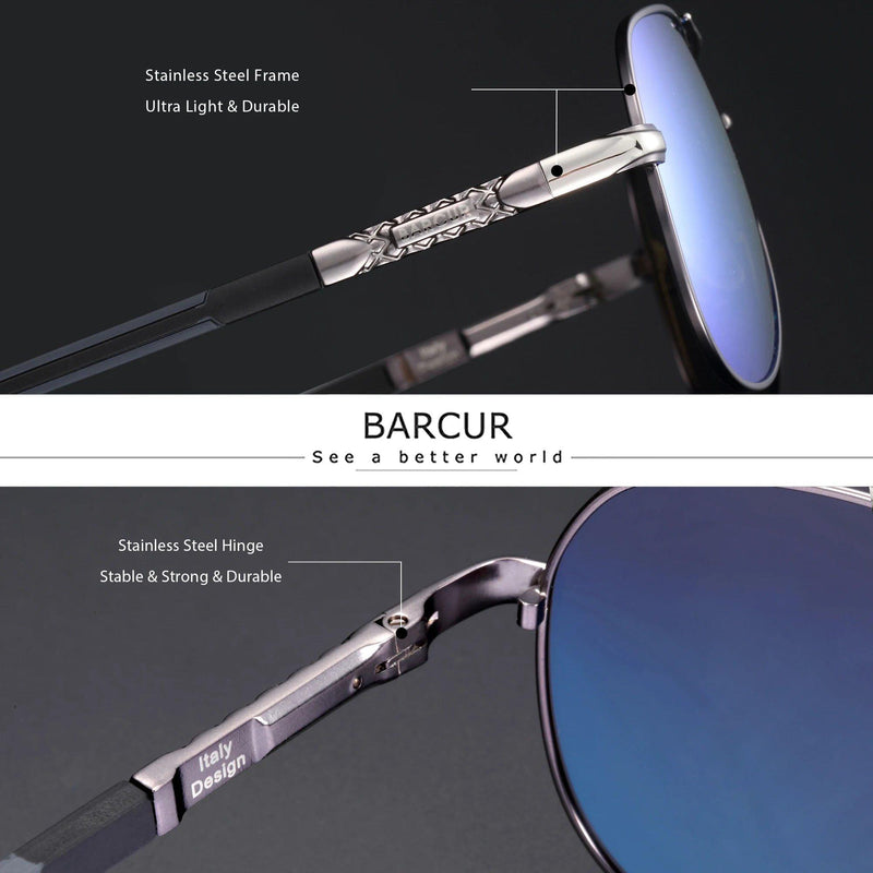 Barcur Men's Stylish Polarized Sunglasses with UV400 Protection - Lucid Fantasy 