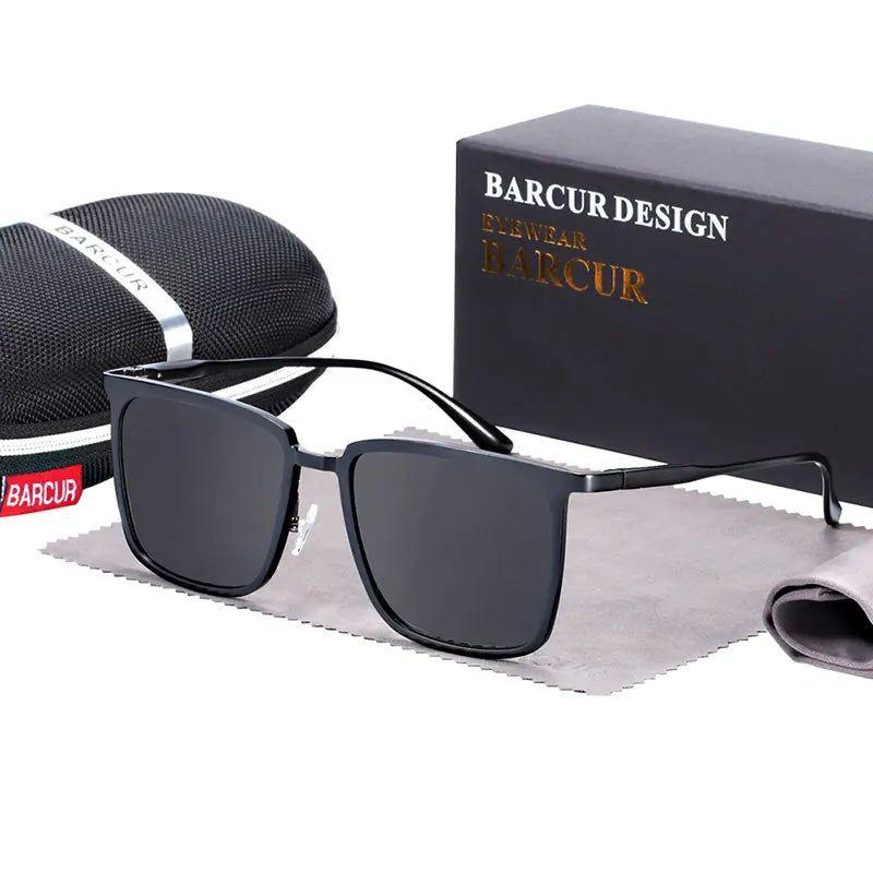 Barcur Men's UV400 Polarized Square Sunglasses with Aluminum Magnesium Frame - Lucid Fantasy 