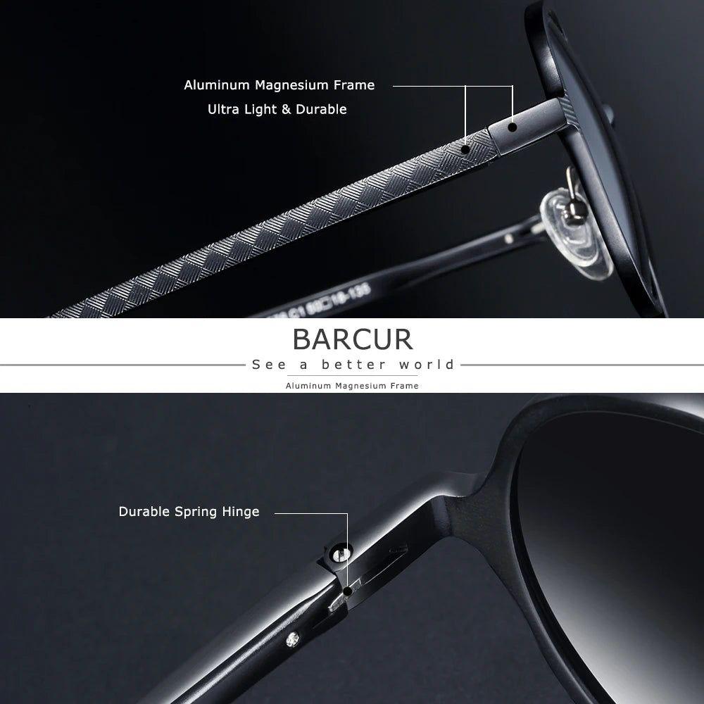 Barcur Men's Vintage Polarized Steampunk Sunglasses - Lightweight Retro Shades with UV400 Protection - Lucid Fantasy 