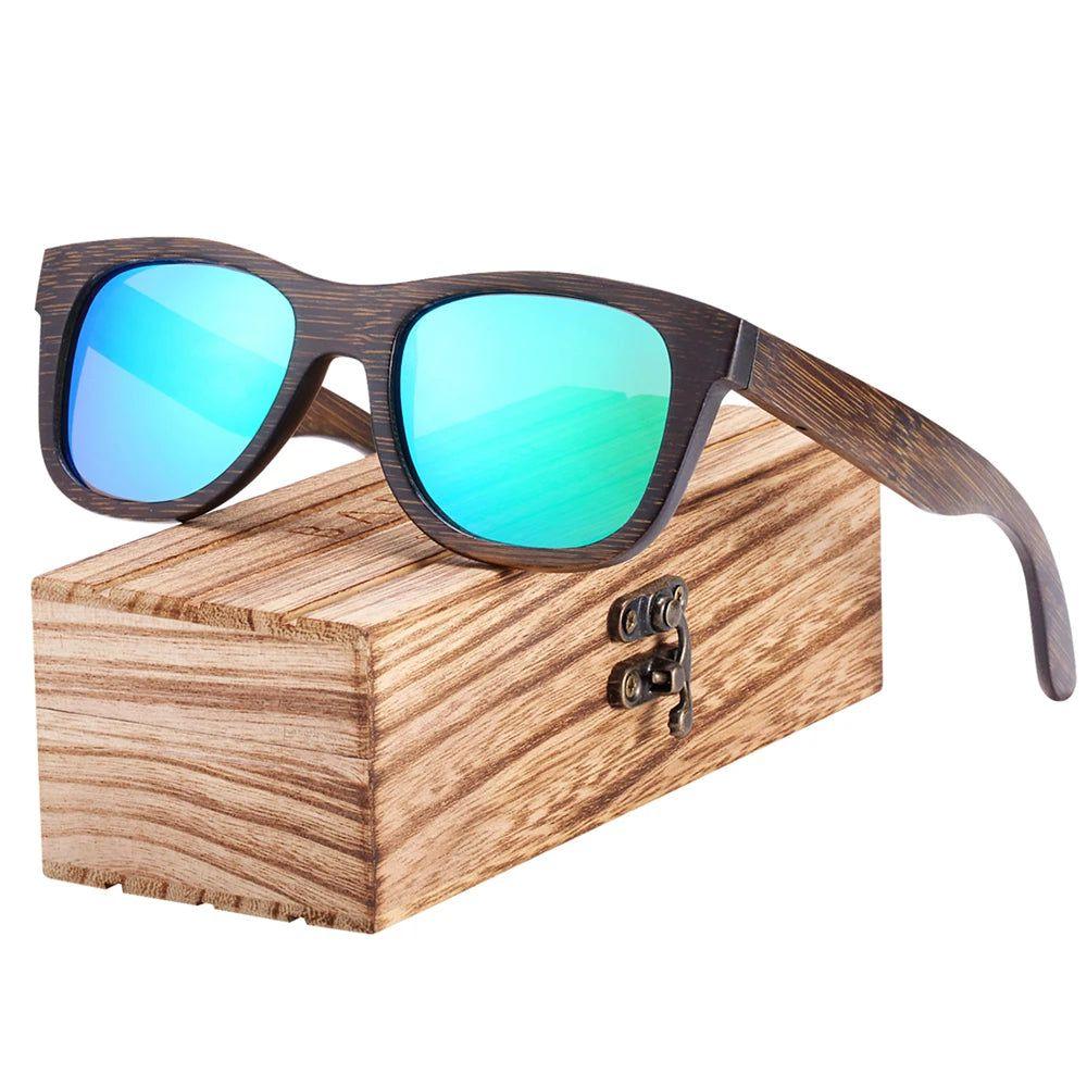 Barcur Unisex Retro Bamboo Sunglasses - Stylish Brown Beach Eyewear with UV Protection - Lucid Fantasy 