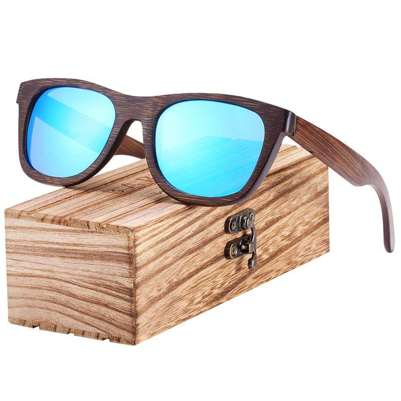 Barcur Unisex Retro Bamboo Sunglasses - Stylish Brown Beach Eyewear with UV Protection - Lucid Fantasy 