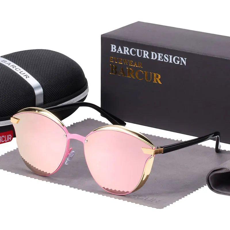 Barcur Women's Elegant Round Cat Eye Polarized Sunglasses - Chic UV Protection Shades - Lucid Fantasy 