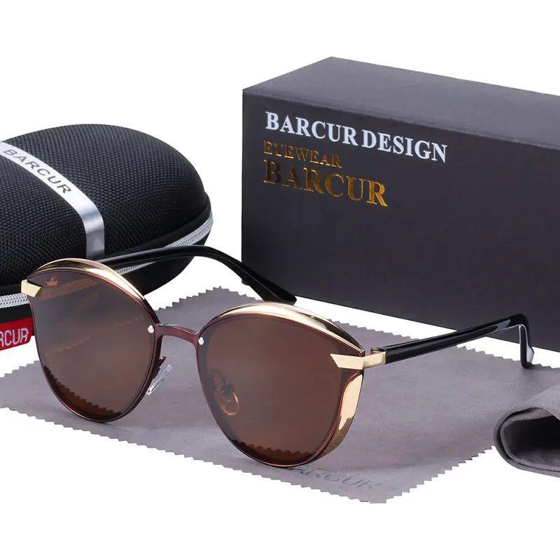 Barcur Women's Elegant Round Cat Eye Polarized Sunglasses - Chic UV Protection Shades - Lucid Fantasy 