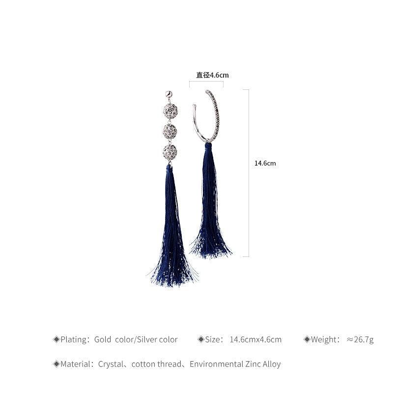 Bohemian Chic Asymmetric Tassel Drop Earrings - Handmade Statement Jewelry - Lucid Fantasy 