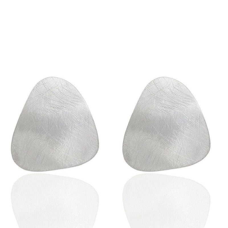 Boho Chic Elegance Brushed Metal Maxi Stud Earrings - Minimalist Fashion Statement - Lucid Fantasy 