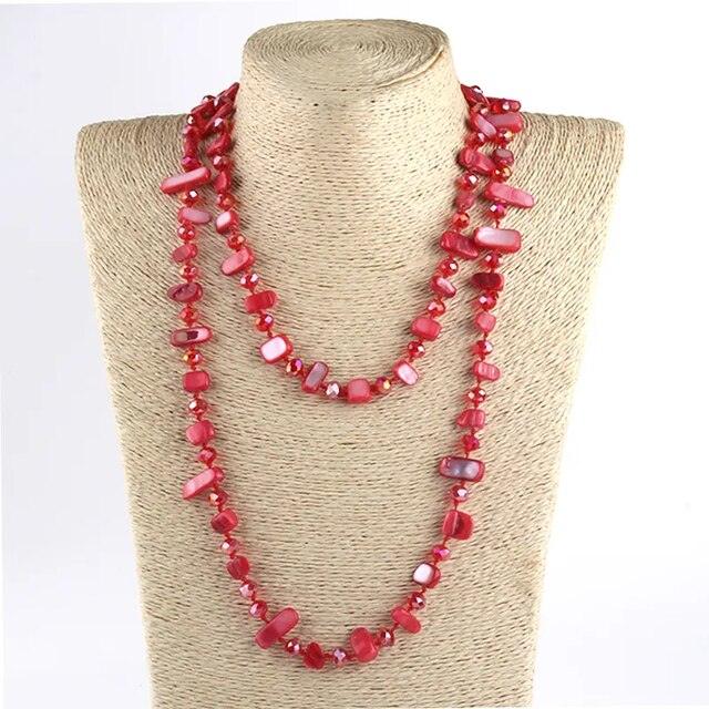 BOHO Elegance: 120cm Vibrant Shell and Bead Statement Necklace - Lucid Fantasy 