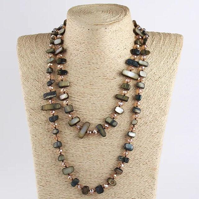 BOHO Elegance: 120cm Vibrant Shell and Bead Statement Necklace - Lucid Fantasy 