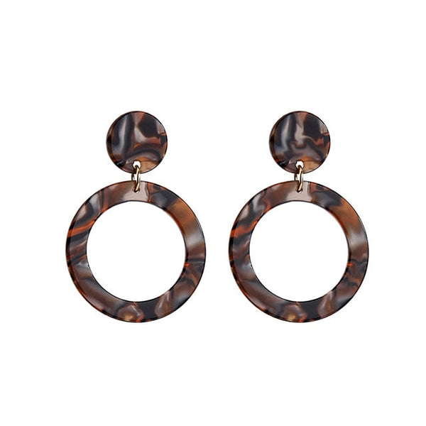 BOHO Retro Design Resin Hoop Drop Dangle Earrings