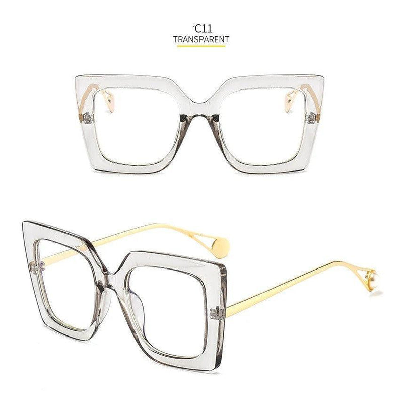 Chic Butterfly Lens Square Clear Glasses with UV Protection - Lucid Fantasy 