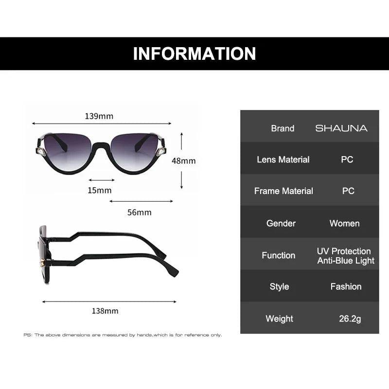 Chic Cat Eye Anti-Blue Light Computer Glasses with Half Frame Design - Lucid Fantasy 