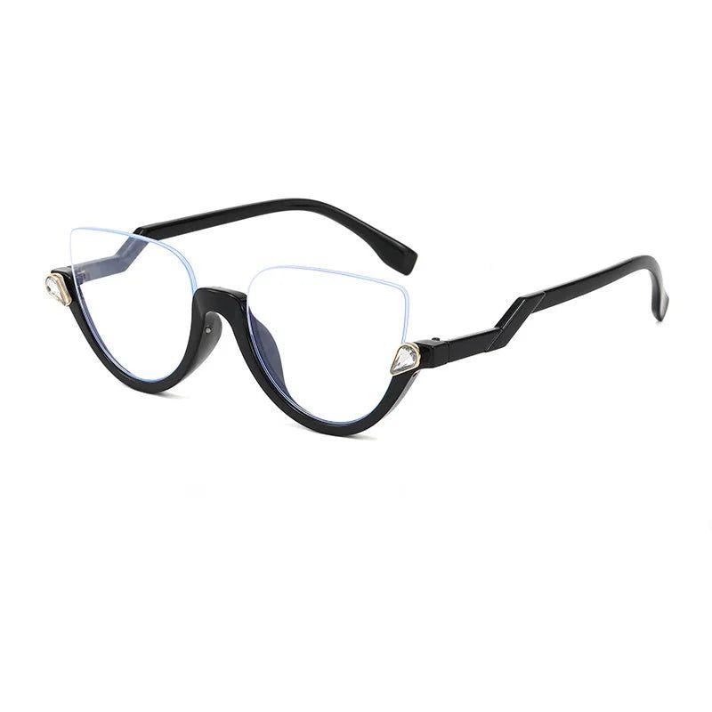 Chic Cat Eye Anti-Blue Light Computer Glasses with Half Frame Design - Lucid Fantasy 