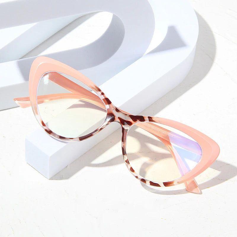 Chic Cat Eye Optical Glasses with Anti-Blue Light and Spring Hinge Design - Lucid Fantasy 