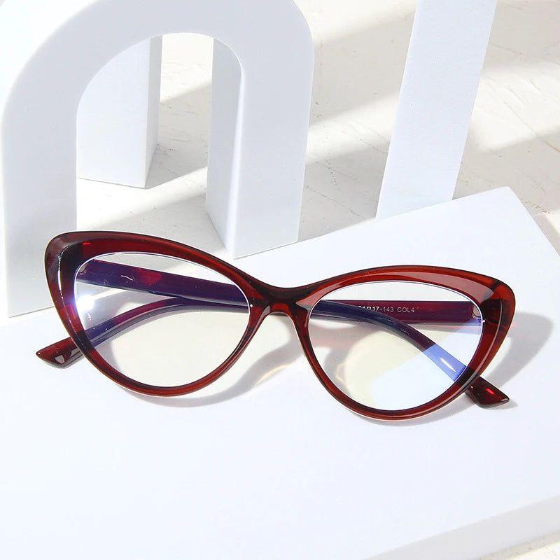 Chic Cat Eye Optical Glasses with Anti-Blue Light and Spring Hinge Design - Lucid Fantasy 