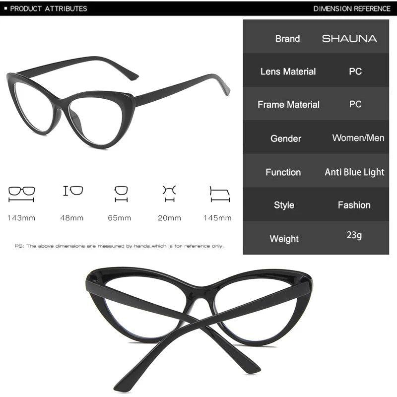 Chic Cat Eye Optical Glasses with Anti-Blue Light and Spring Hinge Design - Lucid Fantasy 