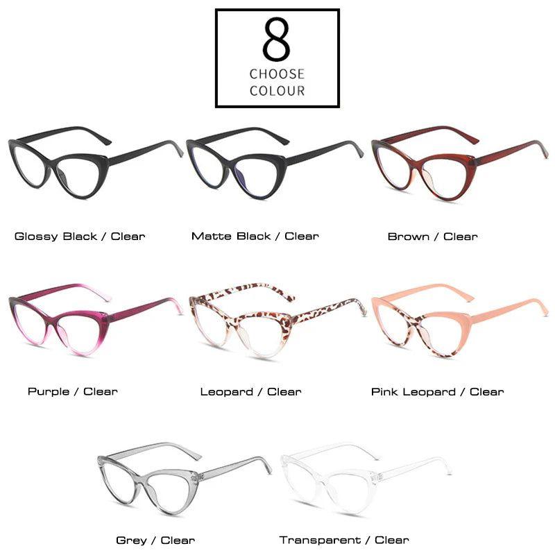 Chic Cat Eye Optical Glasses with Anti-Blue Light and Spring Hinge Design - Lucid Fantasy 