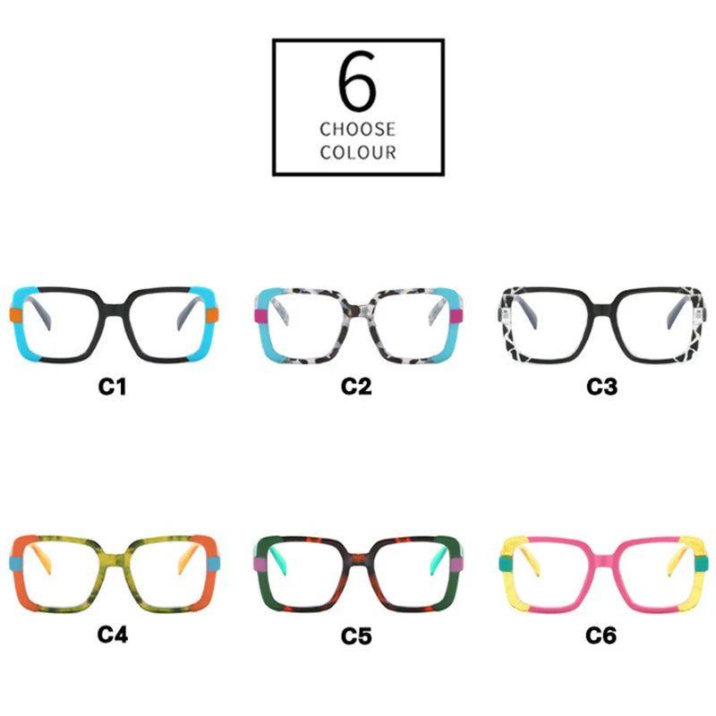 Chic Colorful Square Anti-Blue Light Glasses for Eye Protection - Lucid Fantasy 