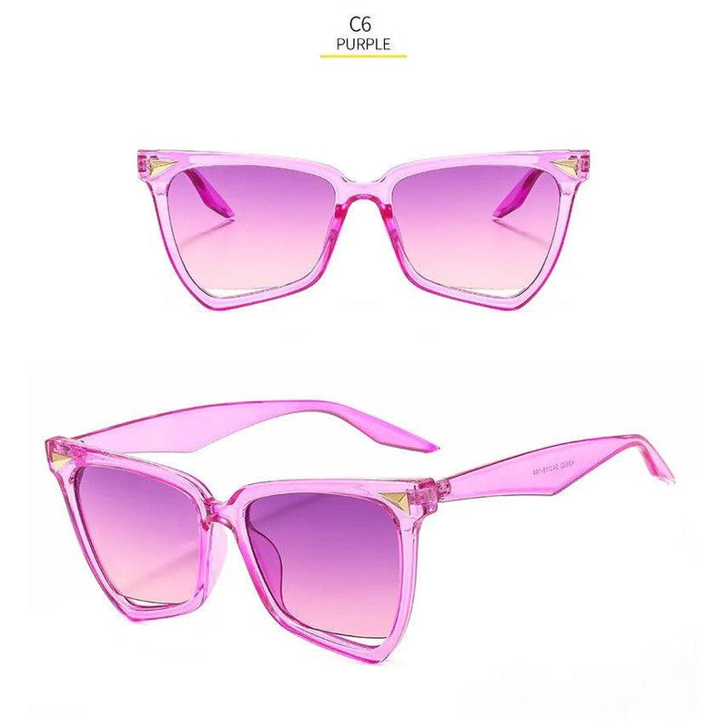 Chic Gradient Candy Color Cat Eye Butterfly Sunglasses with UV400 Protection - Lucid Fantasy 