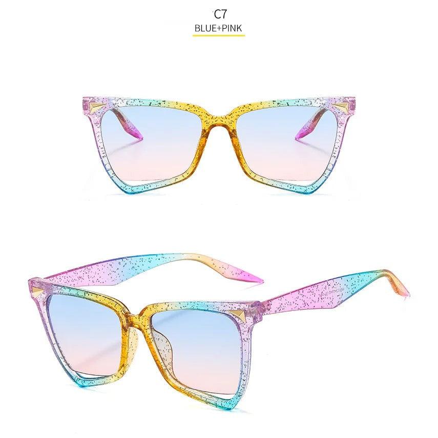 Chic Gradient Candy Color Cat Eye Butterfly Sunglasses with UV400 Protection - Lucid Fantasy 