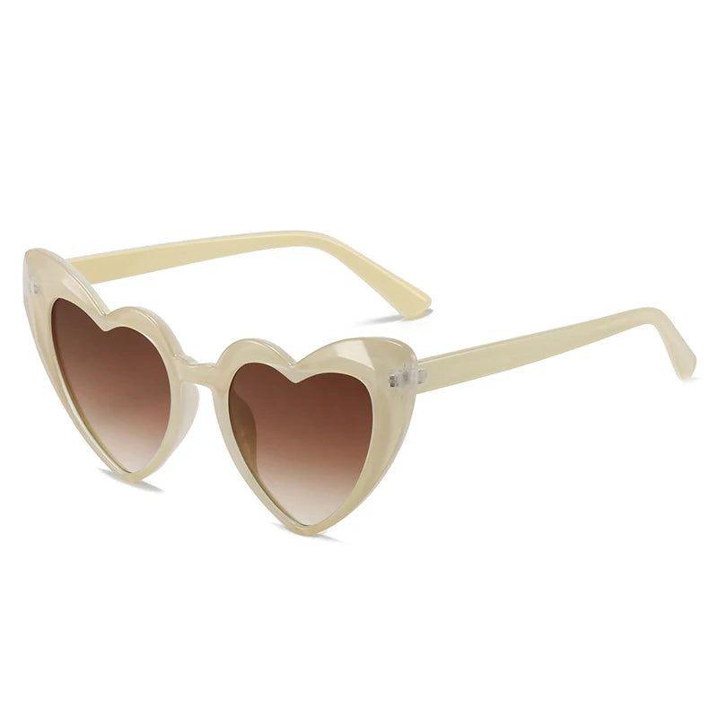 Chic Heart-Shaped Retro Jelly Sunglasses with UV400 Protection and Gradient Lenses - Lucid Fantasy 