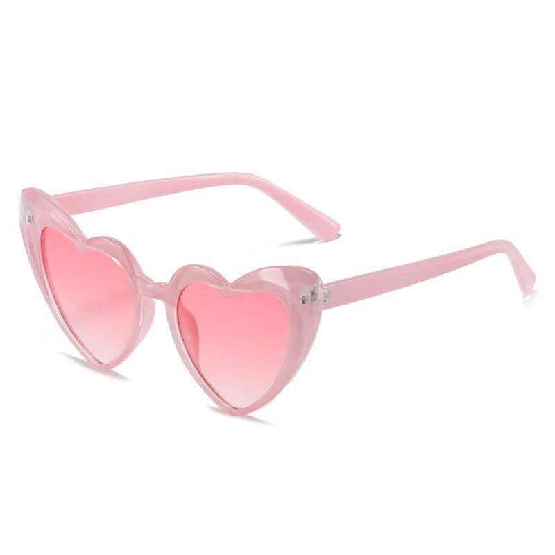 Chic Heart-Shaped Retro Jelly Sunglasses with UV400 Protection and Gradient Lenses - Lucid Fantasy 