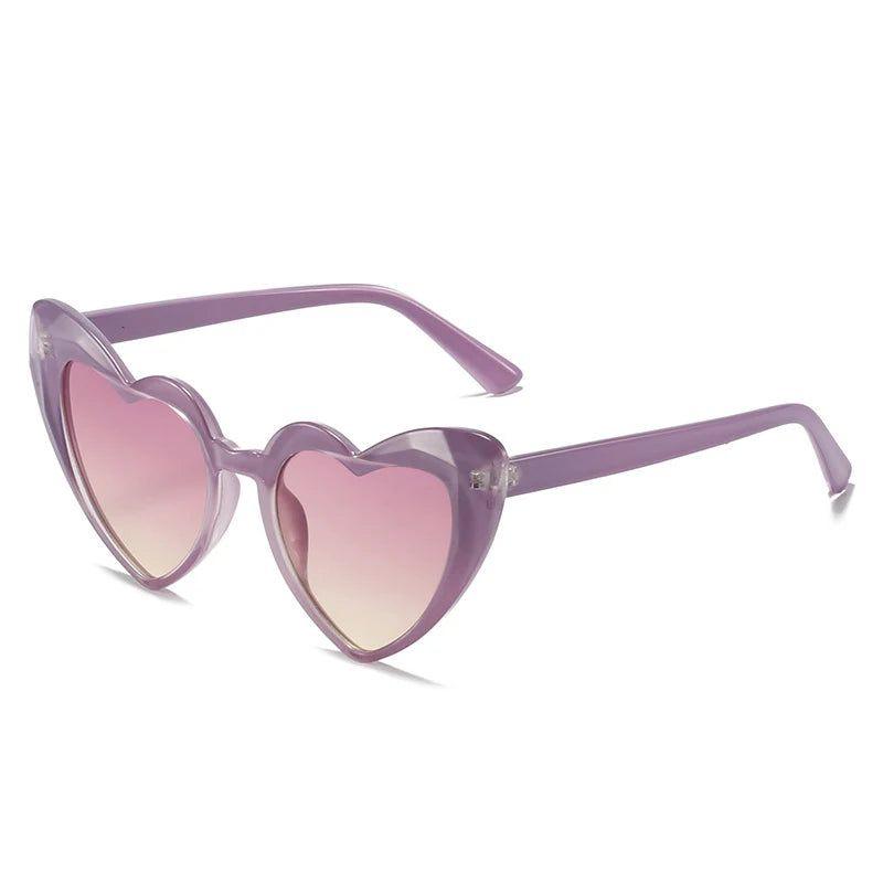 Chic Heart-Shaped Retro Jelly Sunglasses with UV400 Protection and Gradient Lenses - Lucid Fantasy 