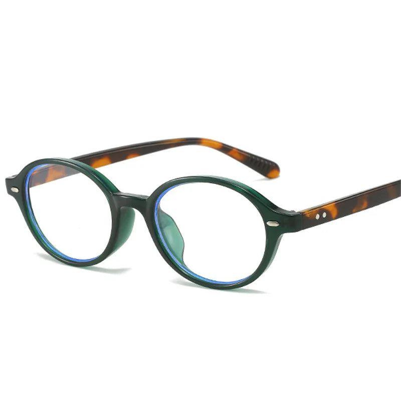 Chic Oval Retro Rivet Anti-Blue Light Eyewear Frames - Lucid Fantasy 