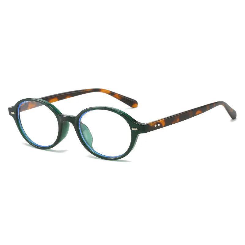 Chic Oval Retro Rivet Anti-Blue Light Eyewear Frames - Lucid Fantasy 