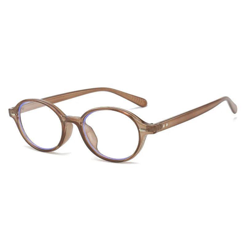 Chic Oval Retro Rivet Anti-Blue Light Eyewear Frames - Lucid Fantasy 