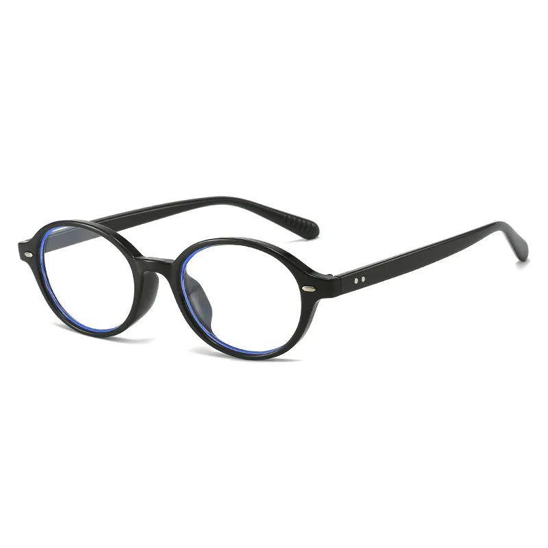 Chic Oval Retro Rivet Anti-Blue Light Eyewear Frames - Lucid Fantasy 