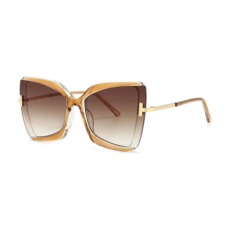 Chic Oversized Butterfly Shades with Gradient Lenses and UV400 Protection - Lucid Fantasy 