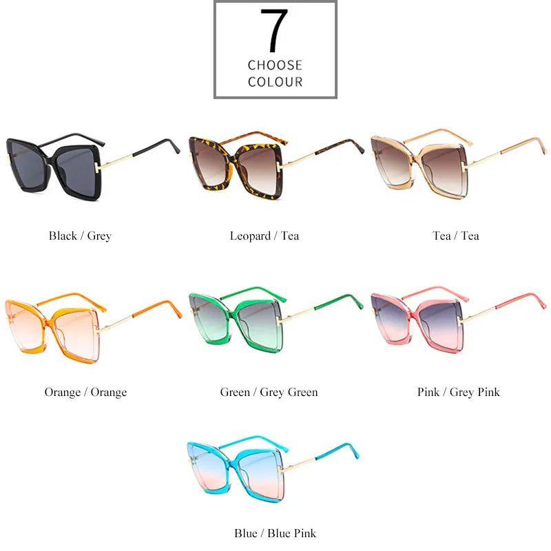 Chic Oversized Butterfly Shades with Gradient Lenses and UV400 Protection - Lucid Fantasy 