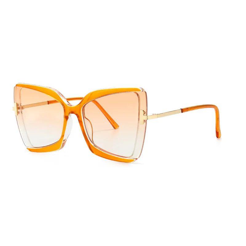 Chic Oversized Butterfly Shades with Gradient Lenses and UV400 Protection - Lucid Fantasy 