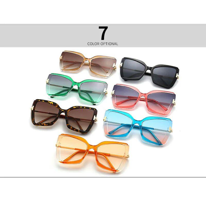 Chic Oversized Butterfly Shades with Gradient Lenses and UV400 Protection - Lucid Fantasy 