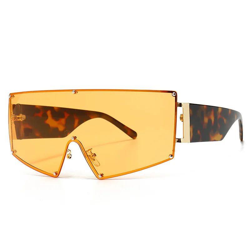 Chic Oversized Shield Sunglasses with UV400 Protection - Lucid Fantasy 