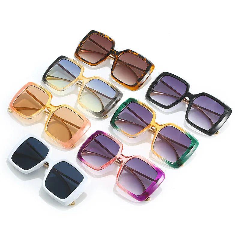 Chic Oversized Square Gradient Sunglasses with UV400 Protection - Lucid Fantasy 