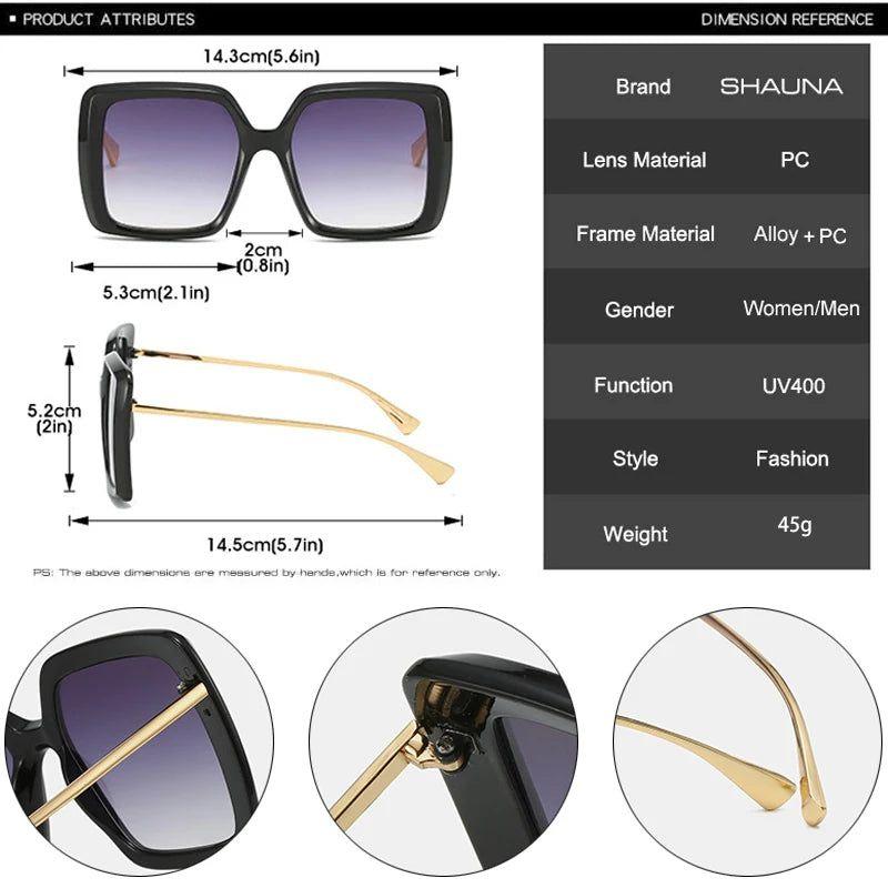 Chic Oversized Square Gradient Sunglasses with UV400 Protection - Lucid Fantasy 