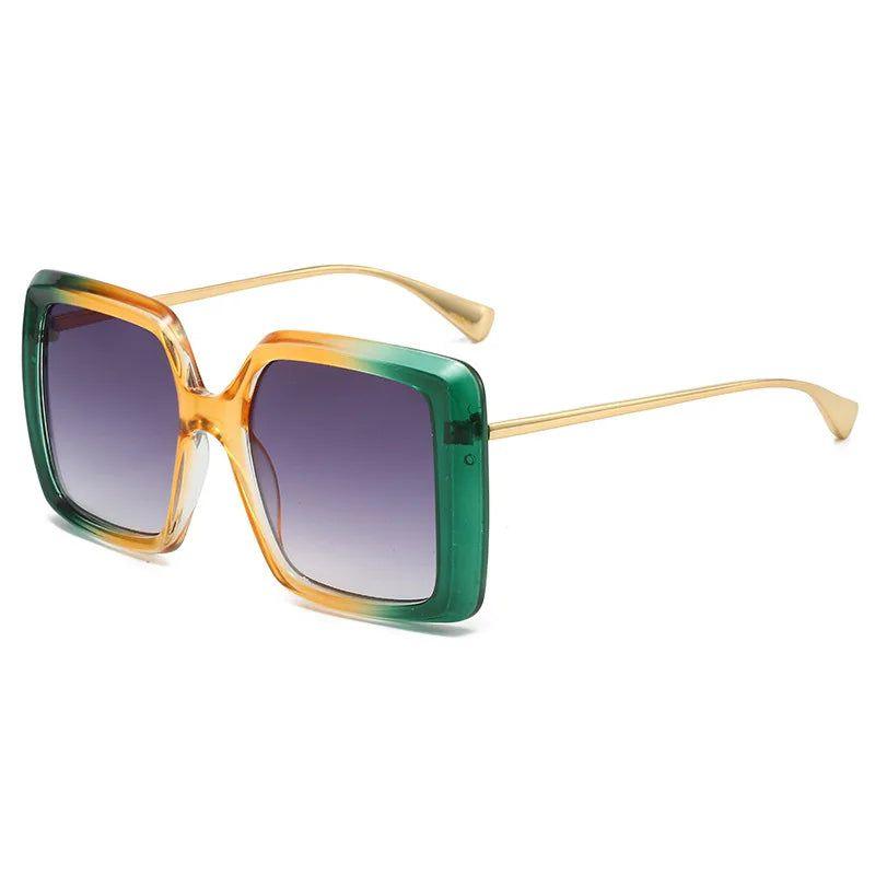 Chic Oversized Square Gradient Sunglasses with UV400 Protection - Lucid Fantasy 