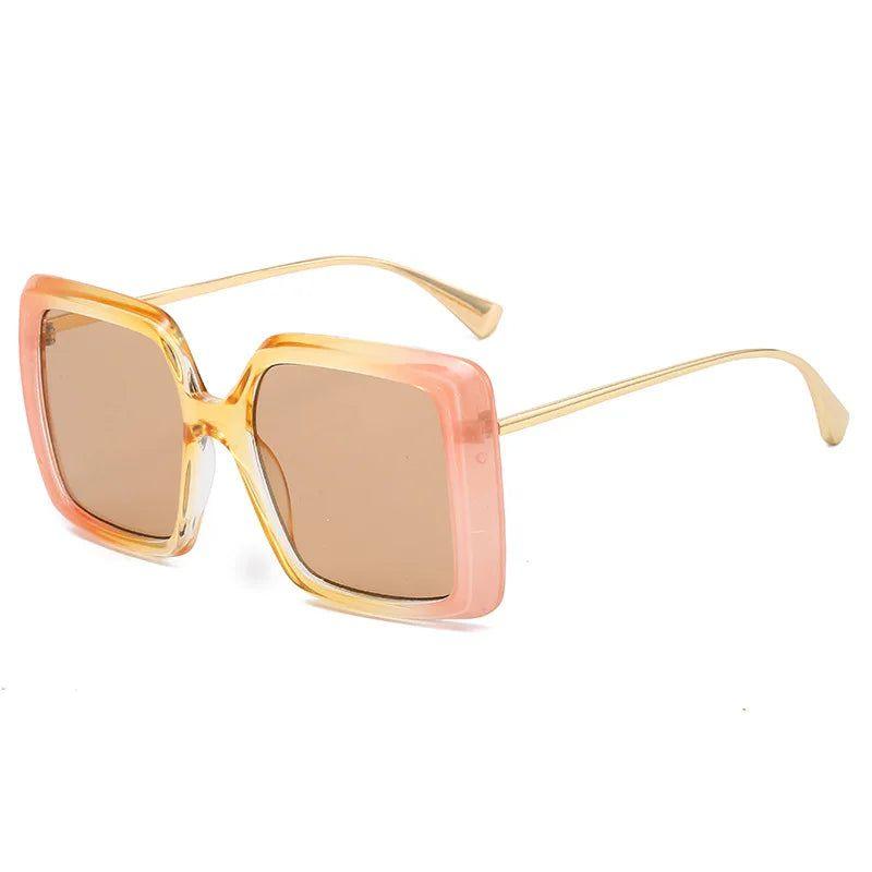 Chic Oversized Square Gradient Sunglasses with UV400 Protection - Lucid Fantasy 