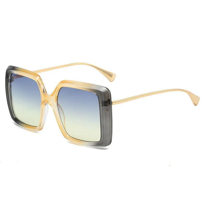 Chic Oversized Square Gradient Sunglasses with UV400 Protection - Lucid Fantasy 