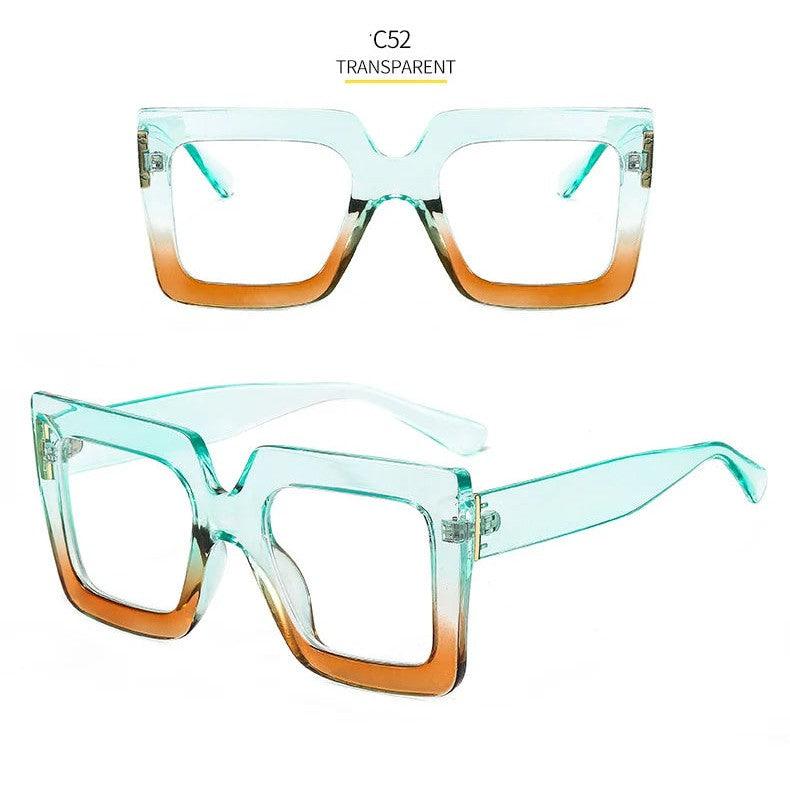 Chic Oversized Square Lens Computer Glasses with Blue Light Protection - Lucid Fantasy 