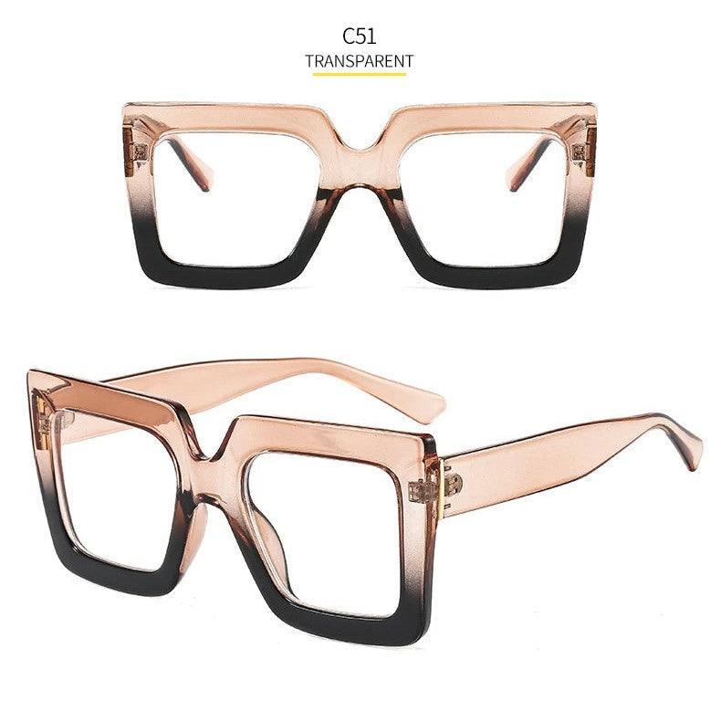 Chic Oversized Square Lens Computer Glasses with Blue Light Protection - Lucid Fantasy 