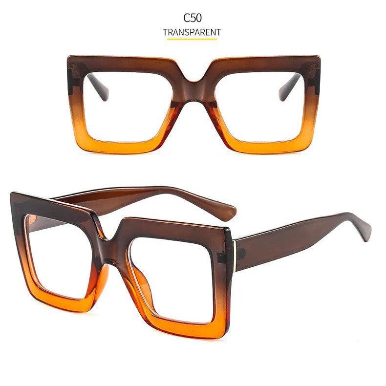 Chic Oversized Square Lens Computer Glasses with Blue Light Protection - Lucid Fantasy 