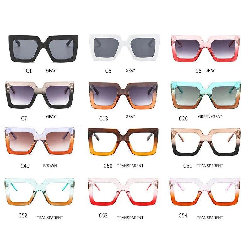 Chic Oversized Square Lens Computer Glasses with Blue Light Protection - Lucid Fantasy 